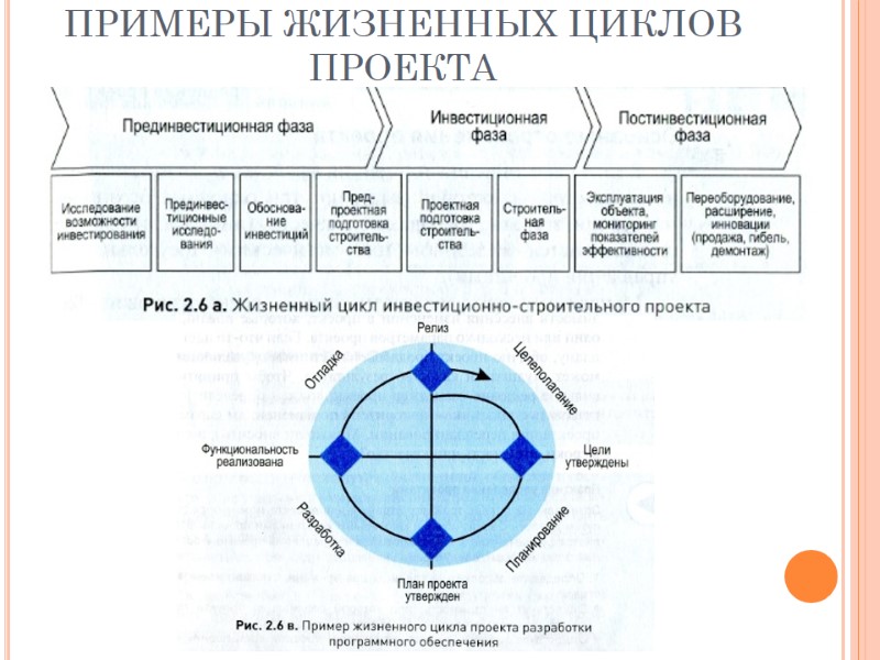 ПРИМЕРЫ ЖИЗНЕННЫХ ЦИКЛОВ ПРОЕКТА